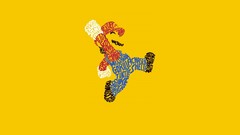 Minimalistic Mario typographic portrait