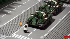 Minimalistic military Tiananmen Square