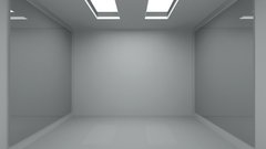 Minimalistic mirrors room gray