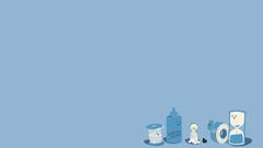 Minimalistic Objects blue background