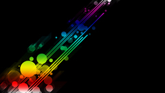 Minimalistic rainbows black background
