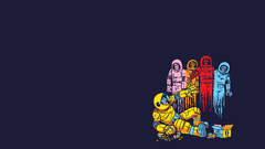 Minimalistic skeletons pills pac-man