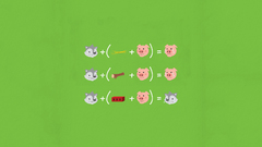 Minimalistic three little pigs