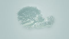 Minimalistic Trees blue background