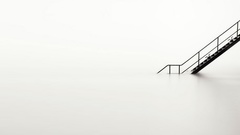 Minimalistic white stairways white