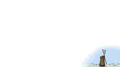 Minimalistic windmills white background