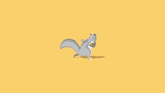 Minimalistic yellow Animals squirrels