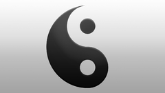 Minimalistic yin yang grayscale