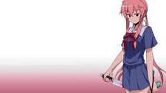 mirai nikki gasai yuno anime girls blood Anime knife pink hair
