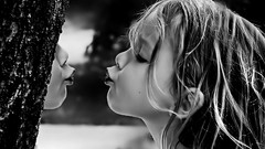 Mirrors monochrome children