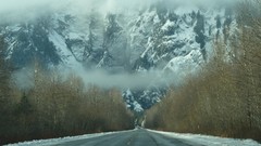 Mist roads ice Mountains