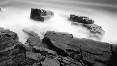 mist stones monochrome rock nature