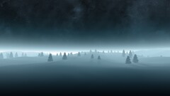 mist winter landscape sky night nature Stars