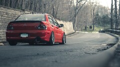 Mitsubishi Lancer EVO red cars vehicle
