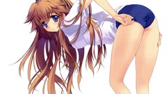 Mix white background Trap anime girls blue eyes brunettes 