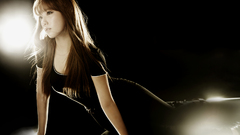 Model beautiful black dress