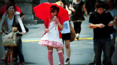 Model lolita beautiful umbrella