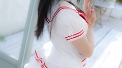 Models pigtails cosplay striped legwear Lenfried