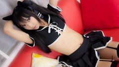 Models pigtails pangya kooh cosplay striped legwear Lenfried