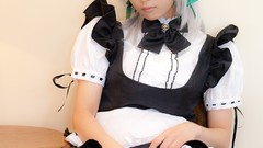 Models touhou izayoi sakuya cosplay striped legwear Lenfried