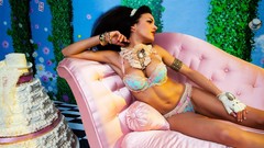 Models woman brunettes lingerie