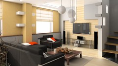 Modern architecture houses living room