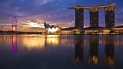 Modern Asia Singapore architecture lakes buildings cityscapes