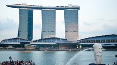 Modern ships Singapore urban cityscapes marina bay sands