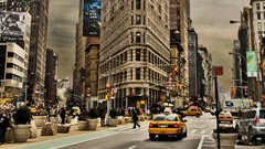 Modern Taxi architecture USA buildings urban streets cityscapes 