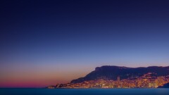 monaco cityscape night Sea sky lights Europe