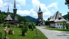 Monastery architecture romania blue skies