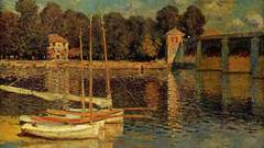 Monet impressionist picture ships