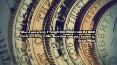 Money coins Typography change Quotes Oscar Wilde