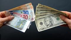 Money Euro Dollar banknotes