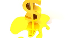 Money signs Symbols white background Euro graphics 3d golden