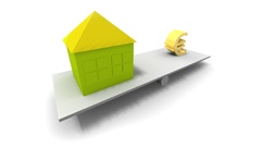 Money Symbols white background Euro House graphics balance euros