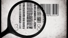Money Typography barcode magnifying