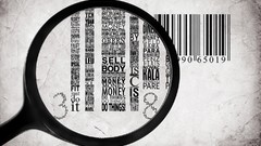 Money Typography monochrome barcode