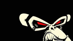 monkey angry eyes red eyes Minimalism graffiti black background