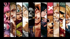 Monkey d luffy Nico Robin tony tony chopper Roronoa Zoro Franky 