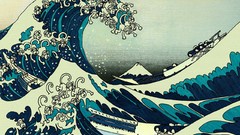 Monkeys artwork The Great Wave off Kanagawa