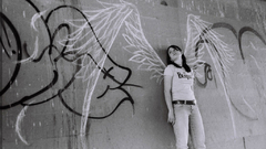 Monochrome angels woman wings