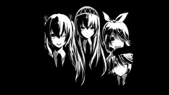 Monochrome anime girls hatsune miku vocaloid megurine luka 