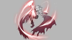 Monochrome anime girls Simple Background original characters