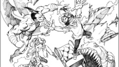 Monochrome artwork drawings Julie