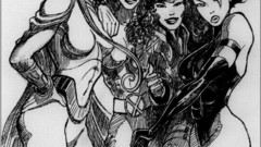 Monochrome artwork drawings Julie