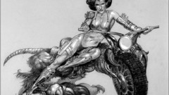 Monochrome artwork drawings motorbikes