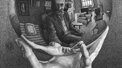 Monochrome artwork MC Escher