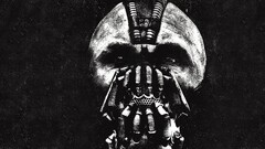 monochrome Batman Bane black grunge mask black background face