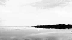 Monochrome bay skyscapes water